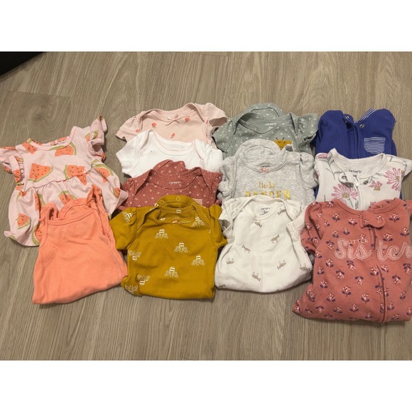 Mixed Baby Girls 3M Bodysuits Rompers Sleepers Outfits Spring Lot - Picture 3 of 16